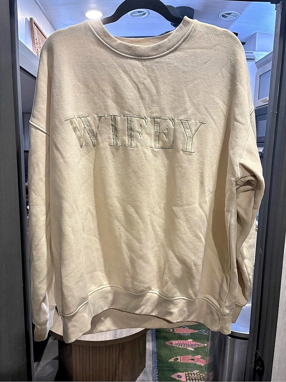 Six Stories Wifey Statement Sweatshirt Beige XL